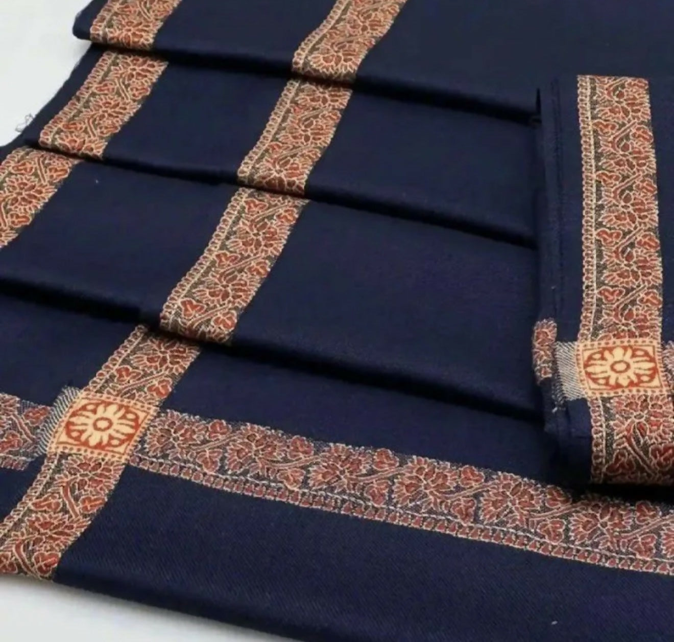 Pure Print Border Pashmina Shawl - High Quality