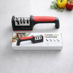 Professional 3-Stage Kitchen Knife Sharpener – Manual Sharpener for Steel & Ceramic Knives