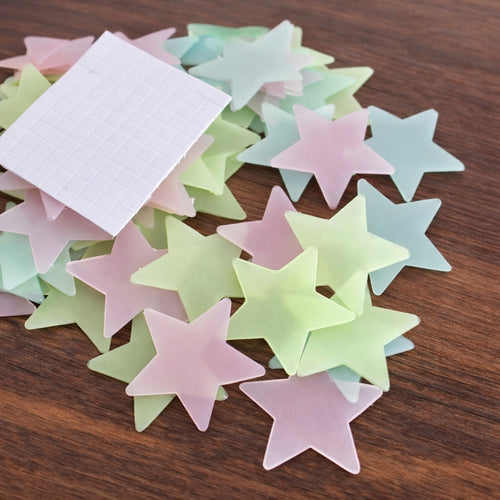 Wall Stickers, Luminous Star Glow in Dark Ceiling Decoration - 100 Pieces