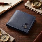 Wallet, Anchor Emblem Bifold Leather with Gift Box Black