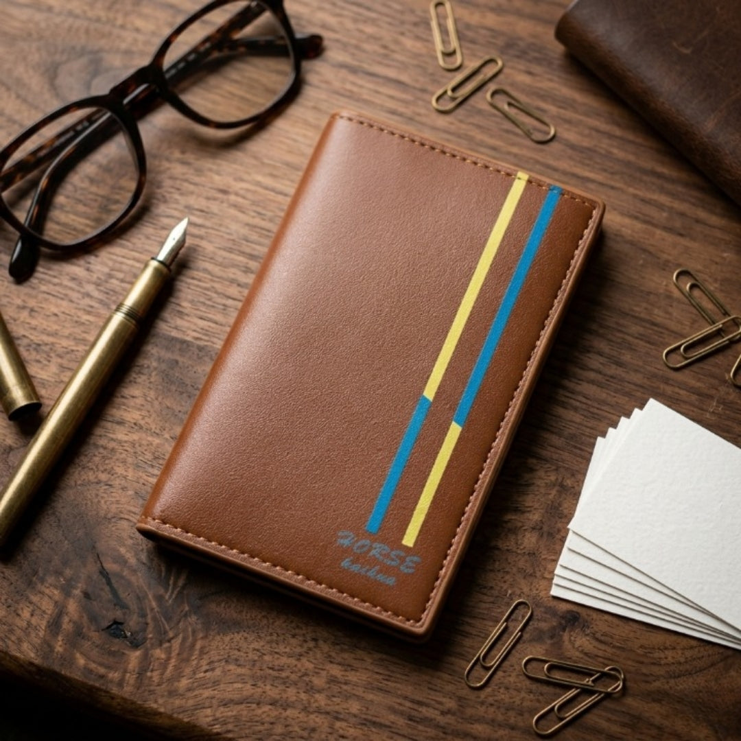 Wallet, Horse Embossed Leather, Slim Bifold Durable Black for Men