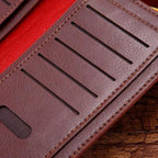 Wallet, GU II Short Slim Black Leather Style for Men