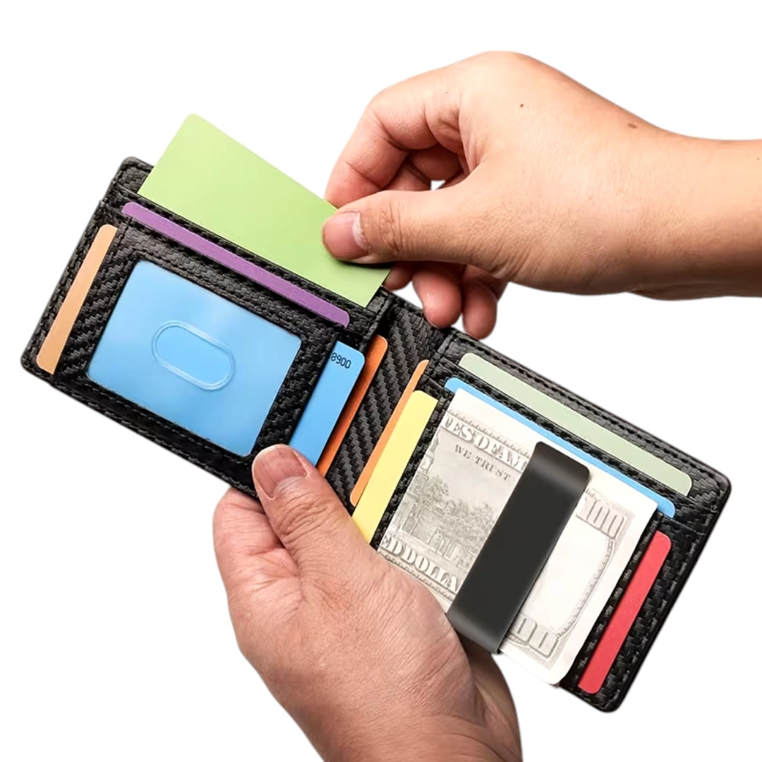 Wallet with Strap Button Closure