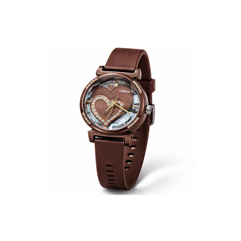 Watch Square Case Quartz Watch with Silicone Strap for Women