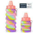 Water Bottle, Collapsible Leak Proof with Snap Hook