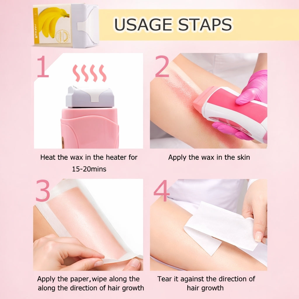 Wax Cartridge, Roll On Hair Removal for Smooth Body and Facial Hair
