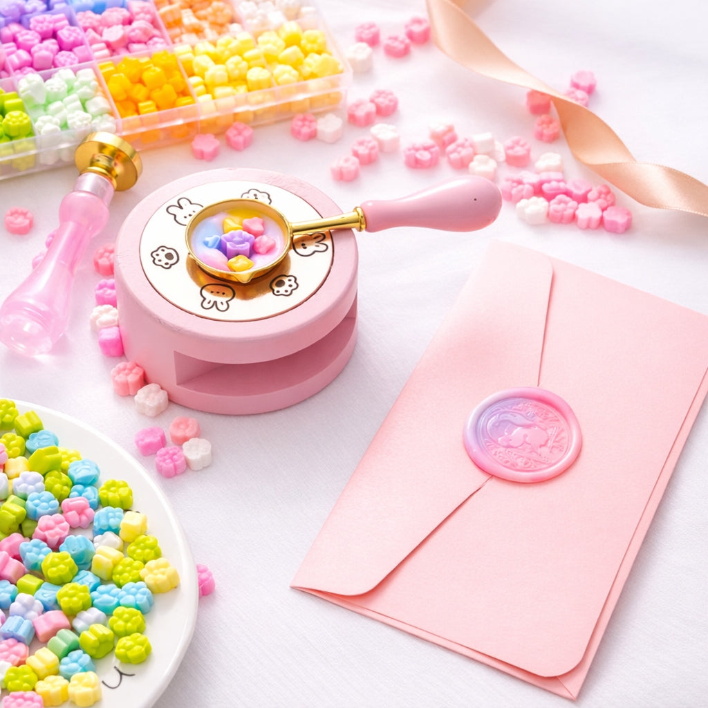 Wax Seal Stamp, Melting Set for Craft and Invitations