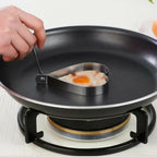 Pack of 4 Egg Pancake Shapers – Stainless Steel Star, Heart, Round & Flower Egg Moulds