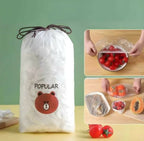 100Pcs Disposable Plastic Bag Food Cover Wrap Elastic Food Bags Lids For Fruit Bowls Cup Cap Storage Kitchen organizer Fresh Keeping Saver Bag