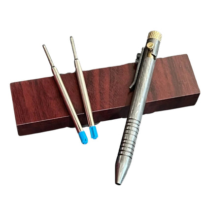 Ballpoint Pen, Handmade Damascus Steel with Free 2 Refills & Wooden Box