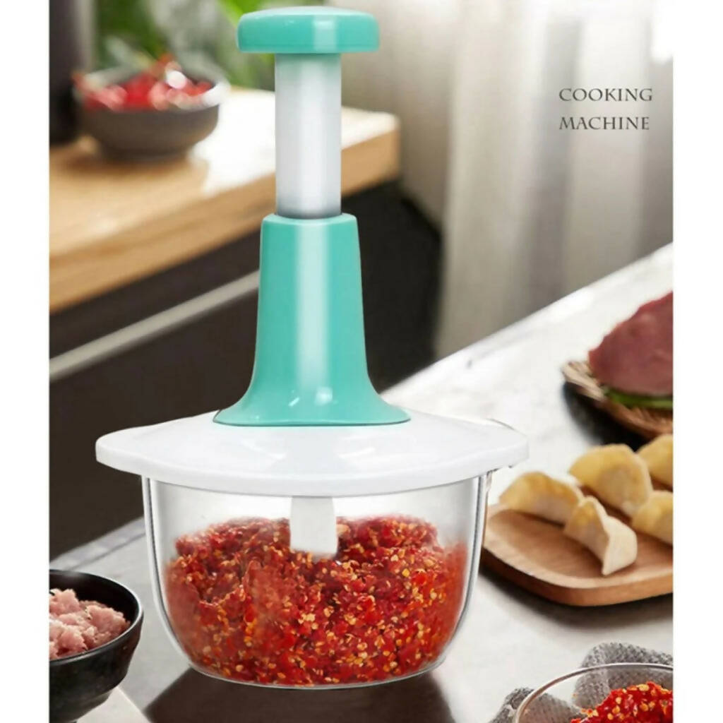 Manual Hand Push Chopper, Unbreakable Body with 2.4L Capacity, for Vegetables & Meat