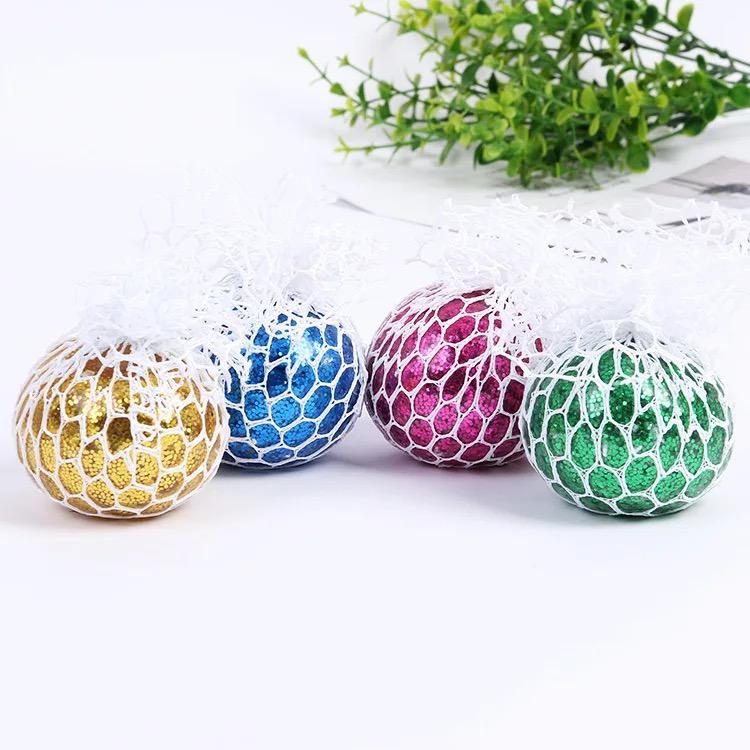 Glitter Orbeez Mesh Ball Soft Squishy Stress Relief Toy