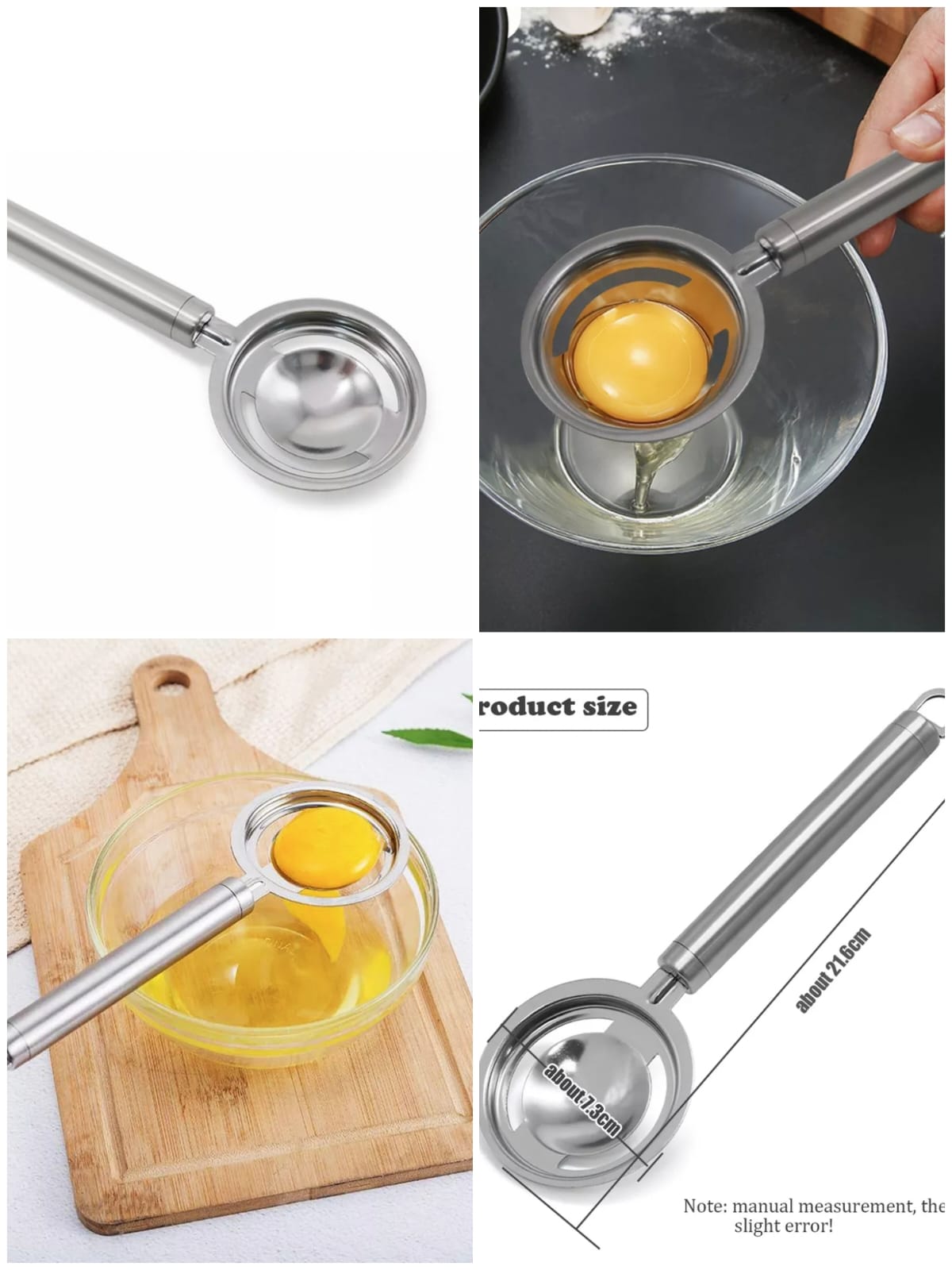 Egg Yolk Separator, Stainless Steel Kitchen Tool