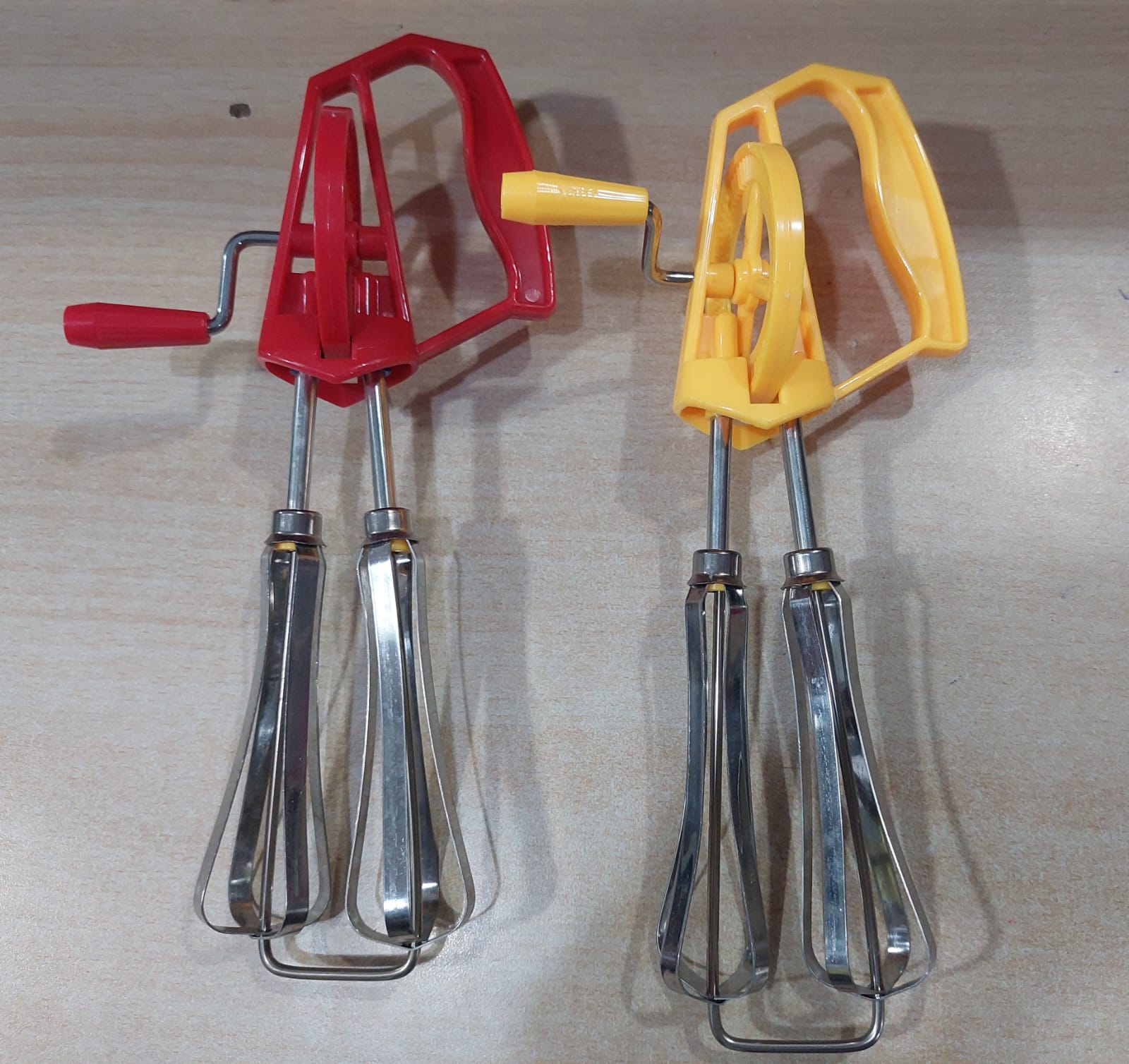 Egg Beater, Manual Push, Stainless Steel Kitchen Whisk Mixer