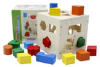 Wooden Shape Sorter Cube, Montessori Learning Toy for Kids
