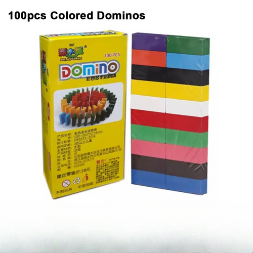 Wooden Domino Game, Early Learning Domino Blocks Set for Kids