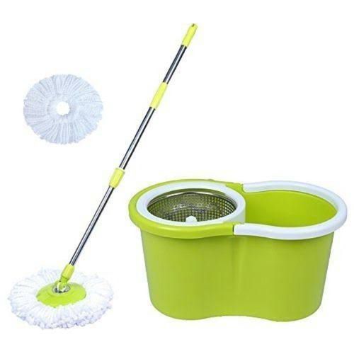 Hand Press Spin Mop Handle with Adjustable Pole and Microfiber Head