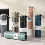 Stainless Steel Vacuum Flask Set 500ml with 2 Cups Travel Bottle