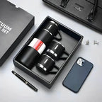 Stainless Steel Vacuum Flask Set 500ml with 2 Cups Travel Bottle