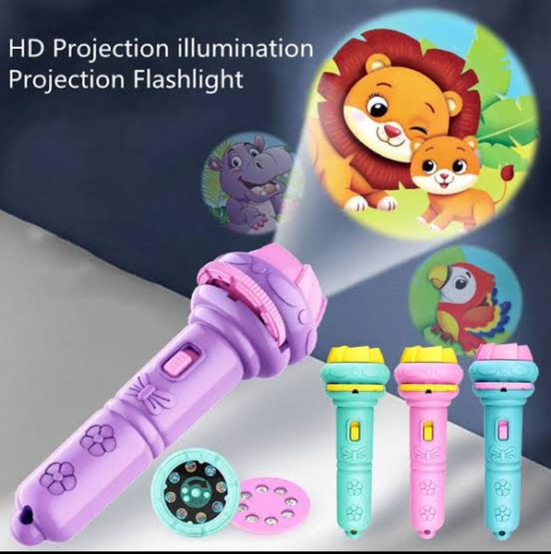 Projection Flashlight Torch, with 24 Cartoon Images Toy for Kids