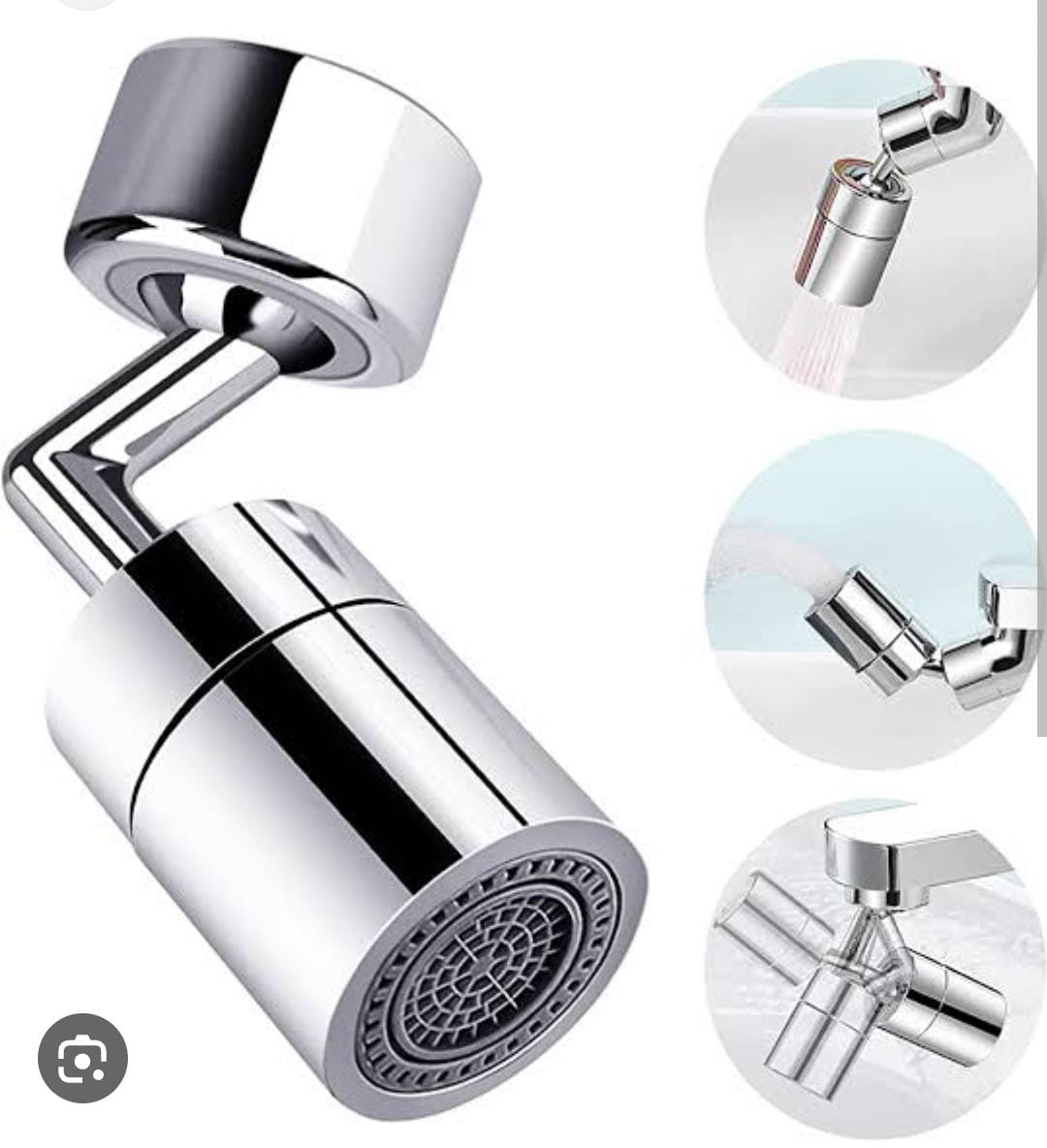 Rotary Sink Faucet, Filter Sprayer with Bubble and Shower Mode