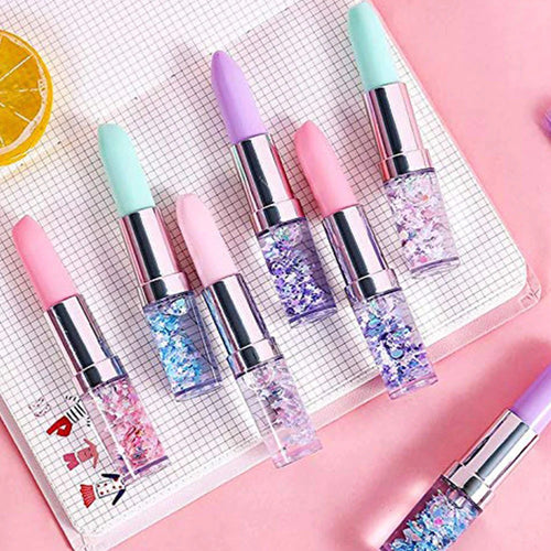 Lipstick Gel Pen Colorful Cute Black Ink for Women