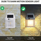 Solar Powered Wall Light with Dusk to Dawn Sensor and Multiple Lighting Modes