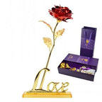 Luxury Artificial Gold Rose with Love Vase Romantic Gift for Special Occasions