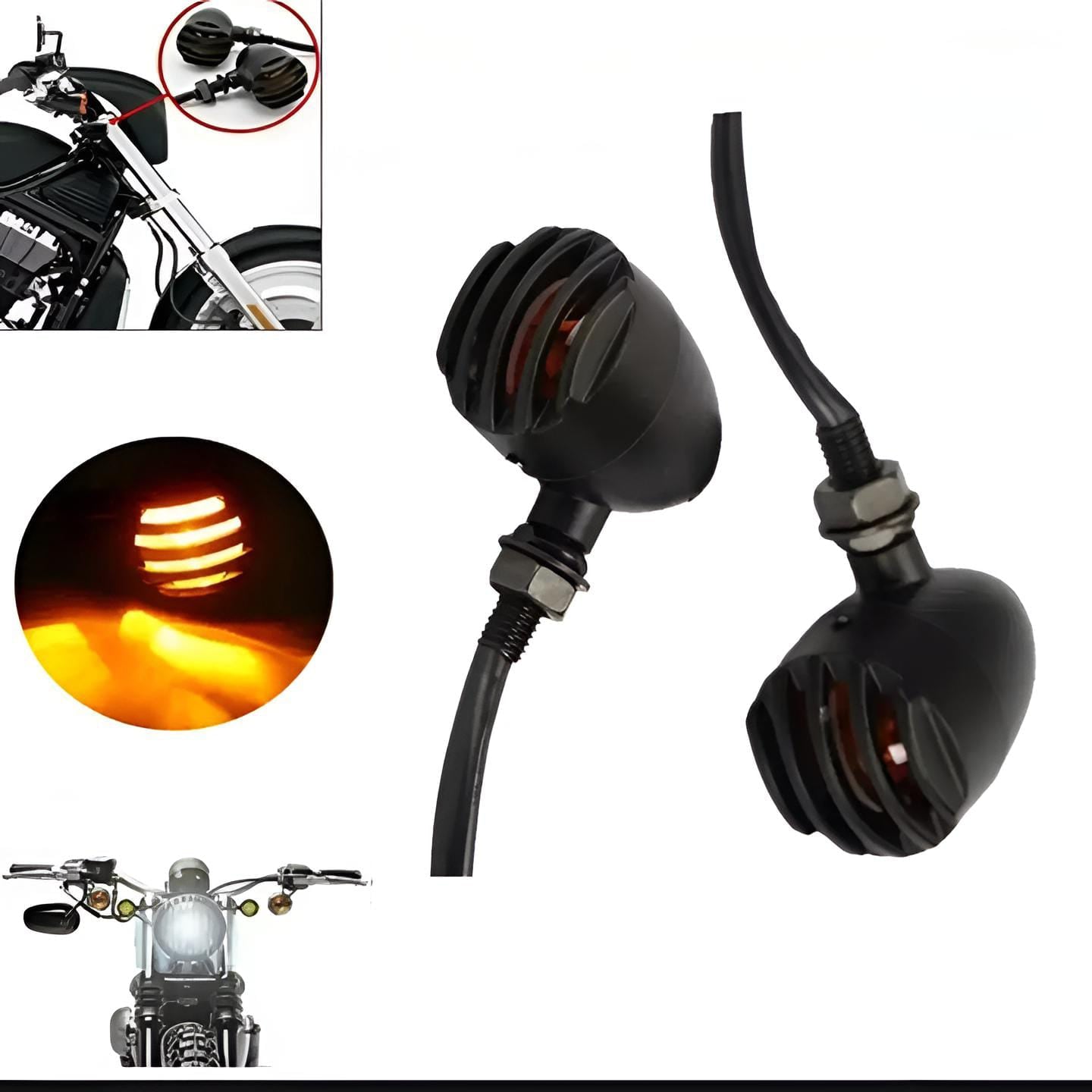 Honda Motorcycle LED Indicators Yellow Signal Lights Pack