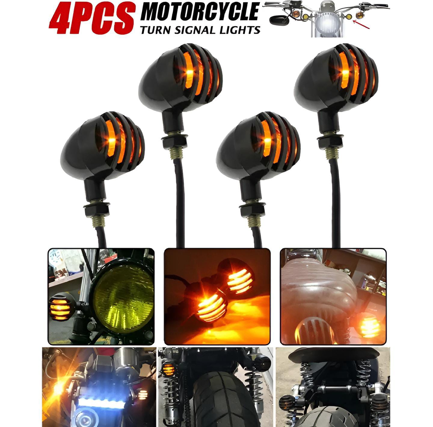 Honda Motorcycle LED Indicators Yellow Signal Lights Pack