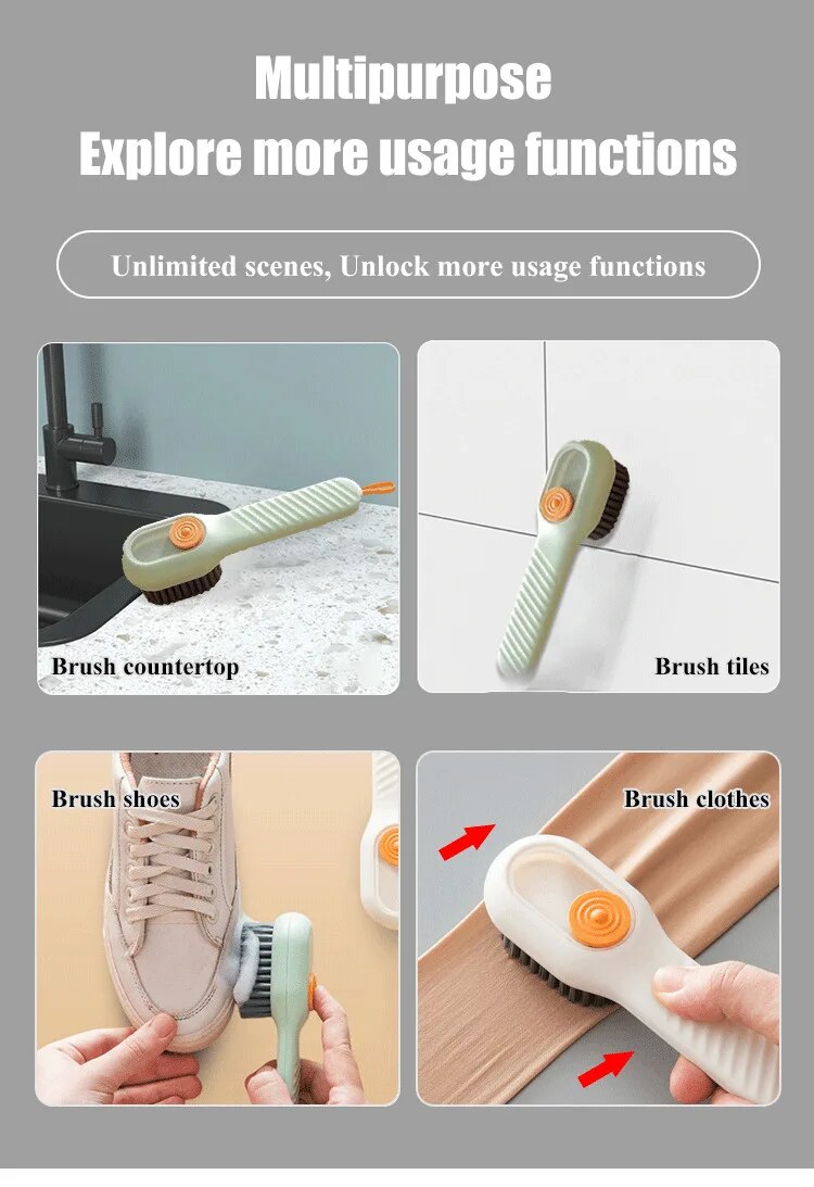 Soap Dispensing Cleaning Brush for Kitchen and Bathroom