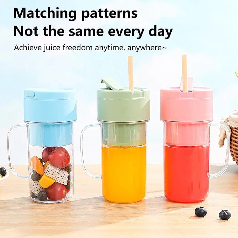 Mini Juicer Blender, Portable, USB Rechargeable, with Straw Cup 320ml