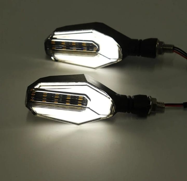 Bike Indicator, LED Lights, with Yellow Turn Signal - 2 Piece Set