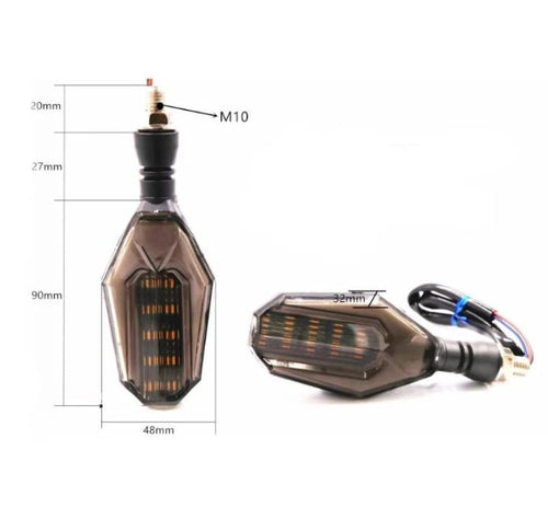 Bike Indicator, LED Lights, with Yellow Turn Signal - 2 Piece Set