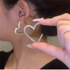 Earrings, Golden Heart Shape Zircon for Girls
