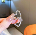 Earrings, Golden Heart Shape Zircon for Girls