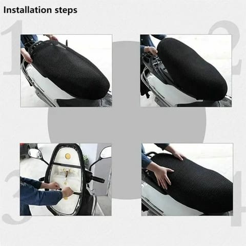Motorcycle Seat, Breathable Cover Mesh Fabric Cushion for Bike Scooter