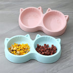 Pet Food Bowl, Cat Face Double for Cats and Puppies