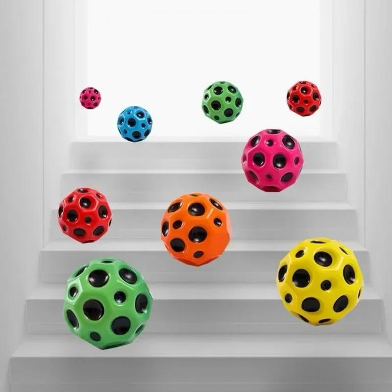 High Resilience Porous Moon Bouncy Ball Soft PU Foam Stress Relief Toy