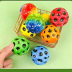 High Resilience Porous Moon Bouncy Ball Soft PU Foam Stress Relief Toy