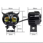 Headlight, Owl Shape LED Fog Light Yellow White Flash 40W Spot Light for Cars and Bikes
