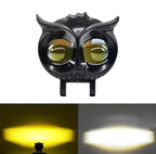 Headlight, Owl Shape LED Fog Light Yellow White Flash 40W Spot Light for Cars and Bikes