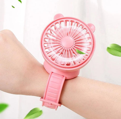 Wrist Cooling Fan, Mini Wearable with 3 Speed 360 Rotation LED Light