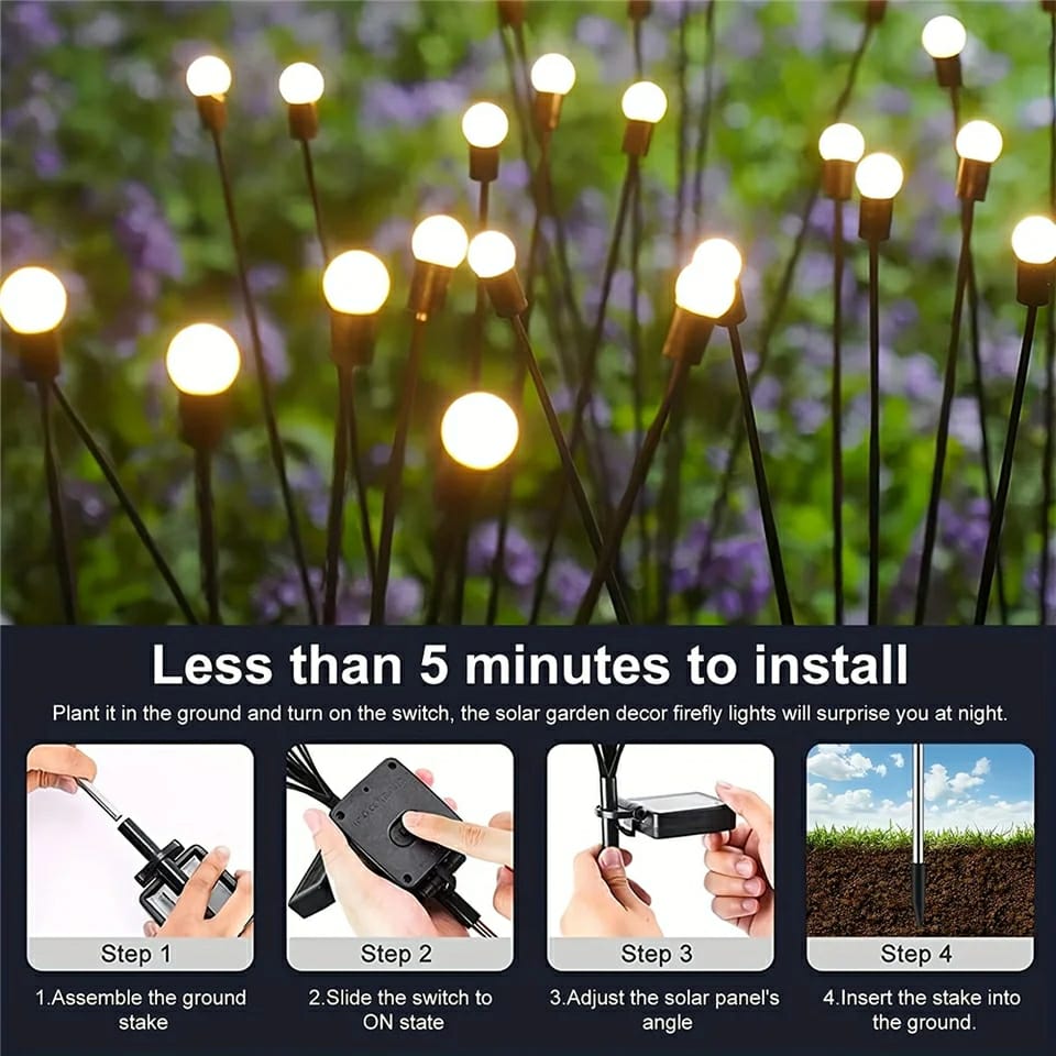 Decorative Lights, Solar Swaying Firefly Garden Outdoor, Waterproof
