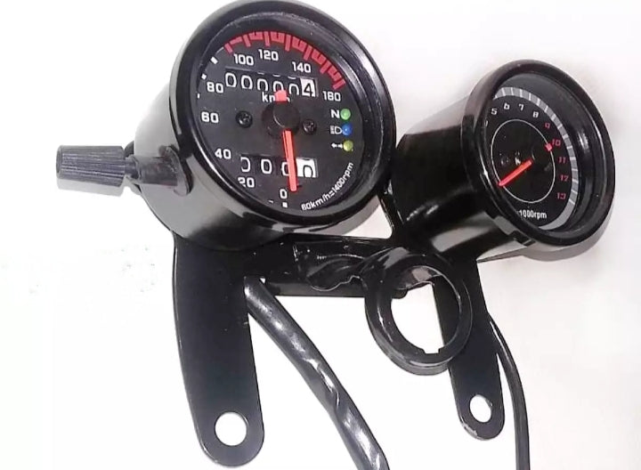 Speedometer, Motorcycle Double, Tachometer Cafe Racer Style Meter