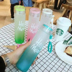 Glass Water Bottle BPA Free Travel Bottle Hello Master Design - 400ml