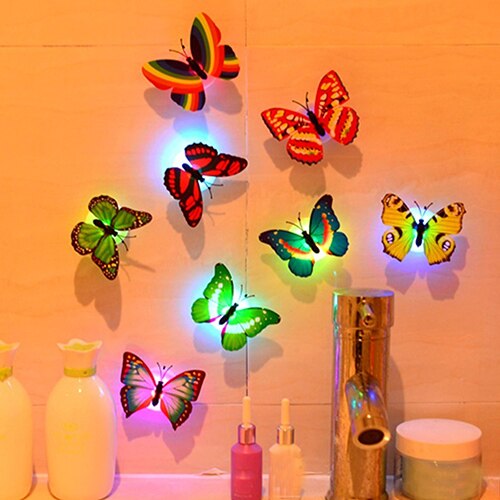 Butterfly, 3D, LED Night Light Glow Color Changing Wall Light