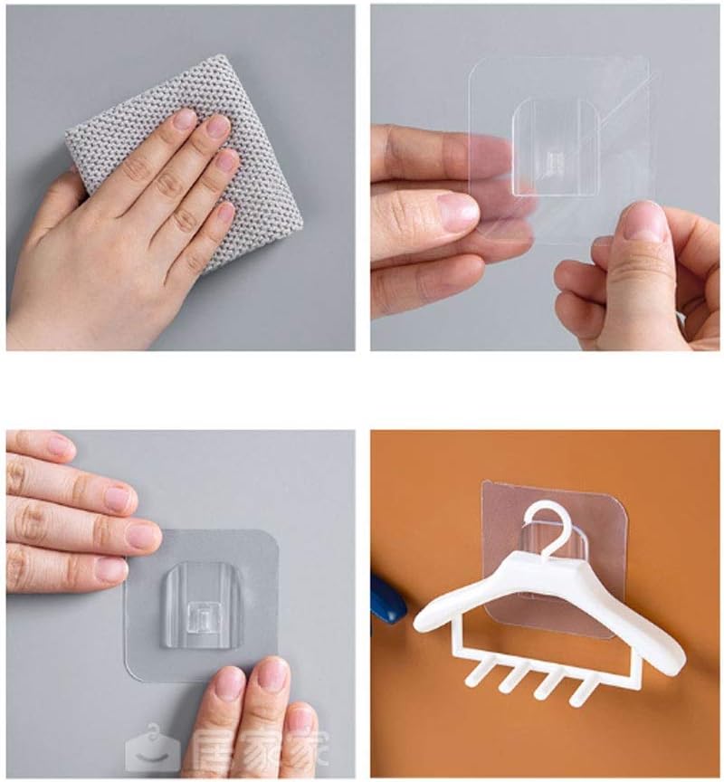 Adhesive Wall Hooks Strong Sticky Hook for Bathroom Kitchen