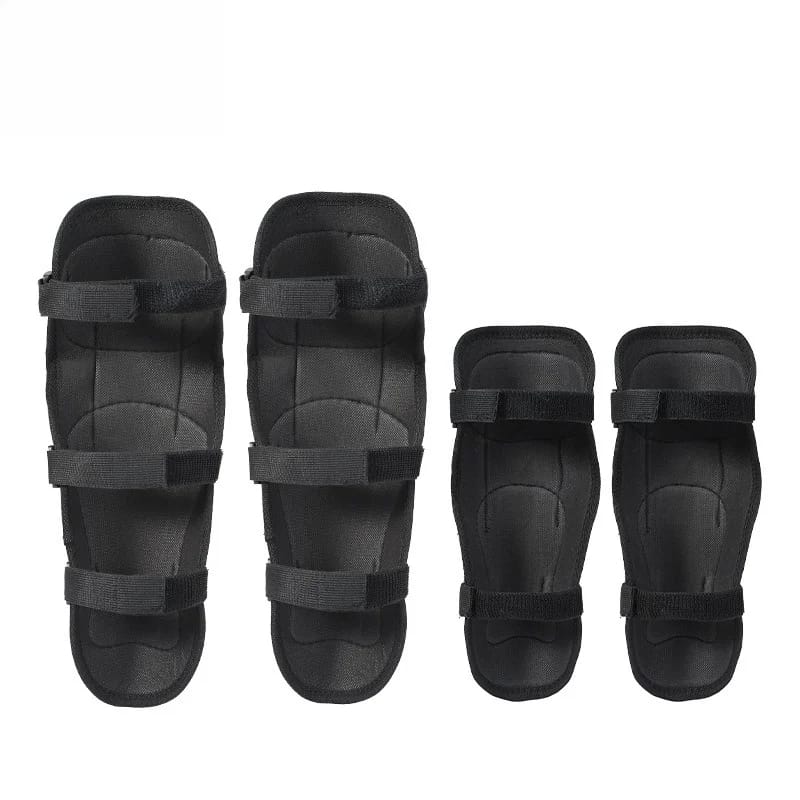 Motorcycle Knee Shin and Elbow Guard Stainless Steel Protective Set