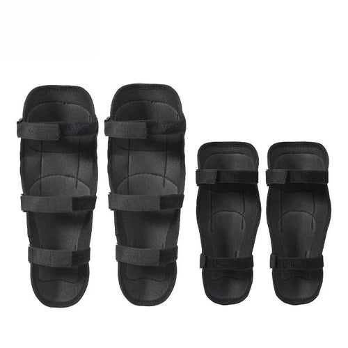 Motorcycle Knee Shin and Elbow Guard Stainless Steel Protective Set